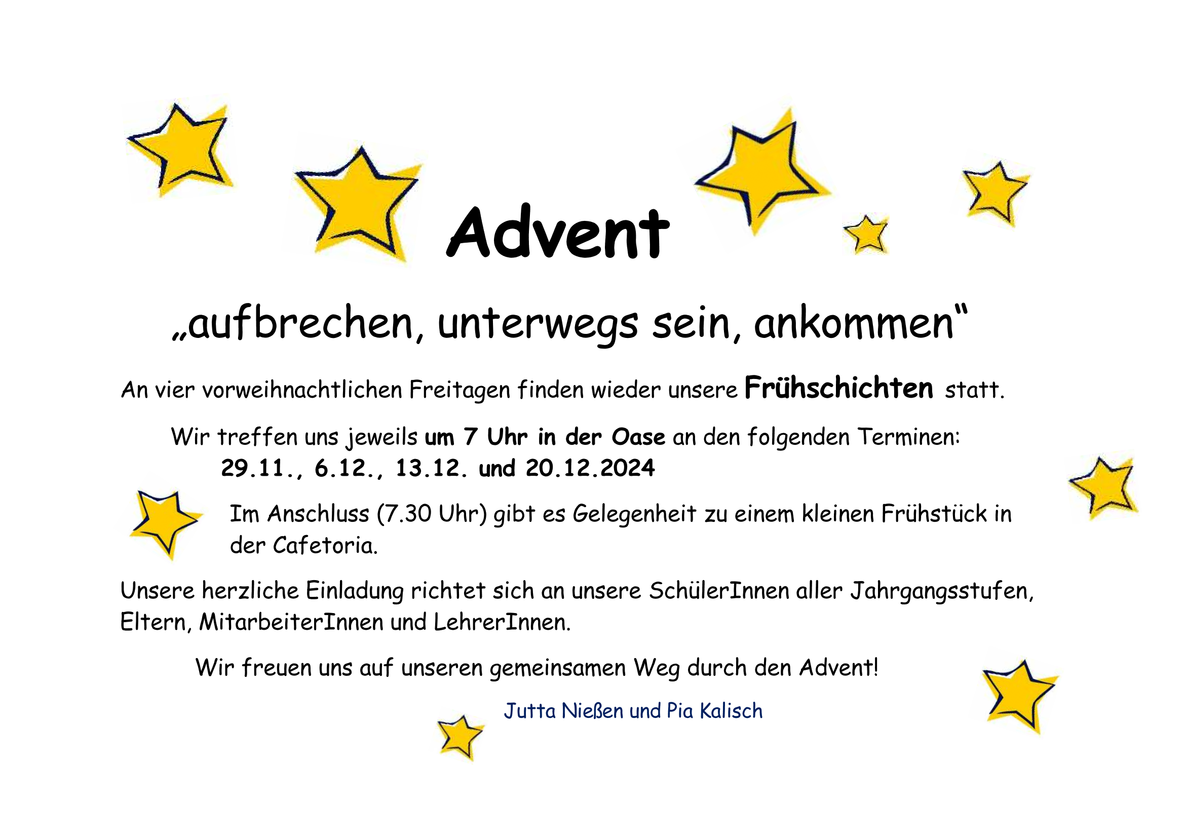 Einladung Frühschicht Advent 2024